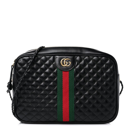 Gucci Calfskin Web Trapuntata Small GG Shoulder Bag Black 1 of 9