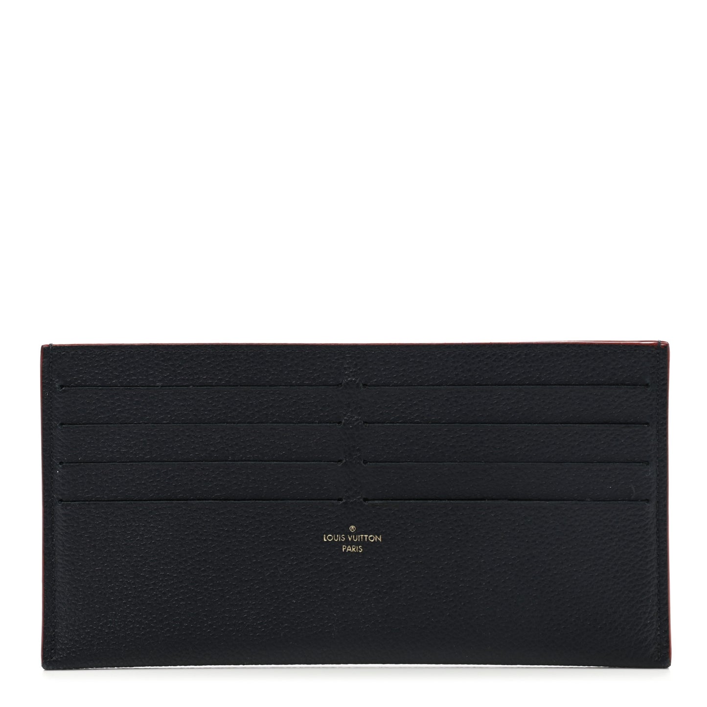 Calfskin Felicie Chain Wallet Card Holder Insert Marine Rouge