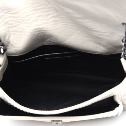 Saint Laurent Crinkled Calfskin Matelasse Monogram Baby Niki Chain Satchel White 5 of 11