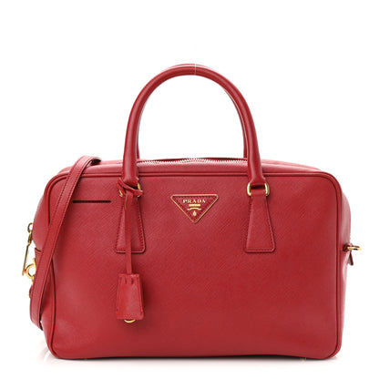 Prada Saffiano Lux Bowler Fuoco 1 of 14