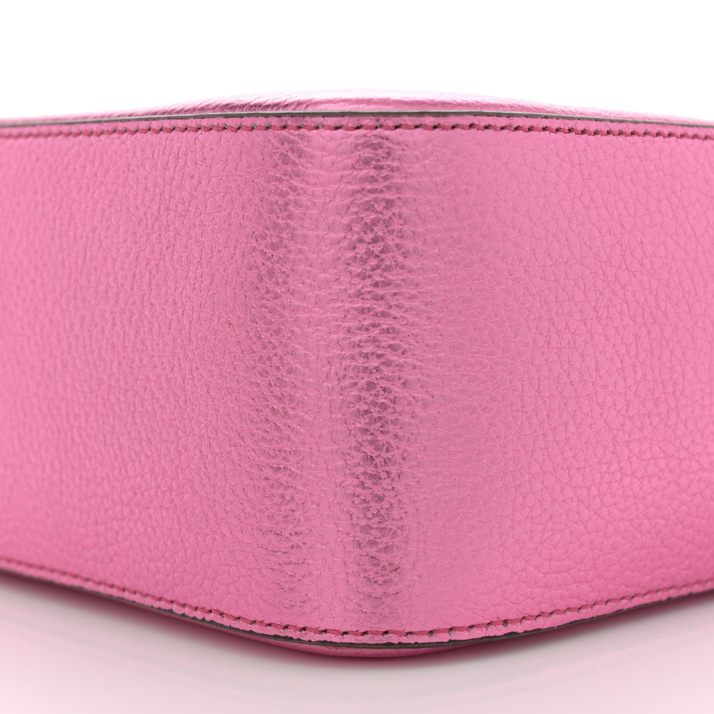 Metallic Calfskin Logo Camera Bag Peony
