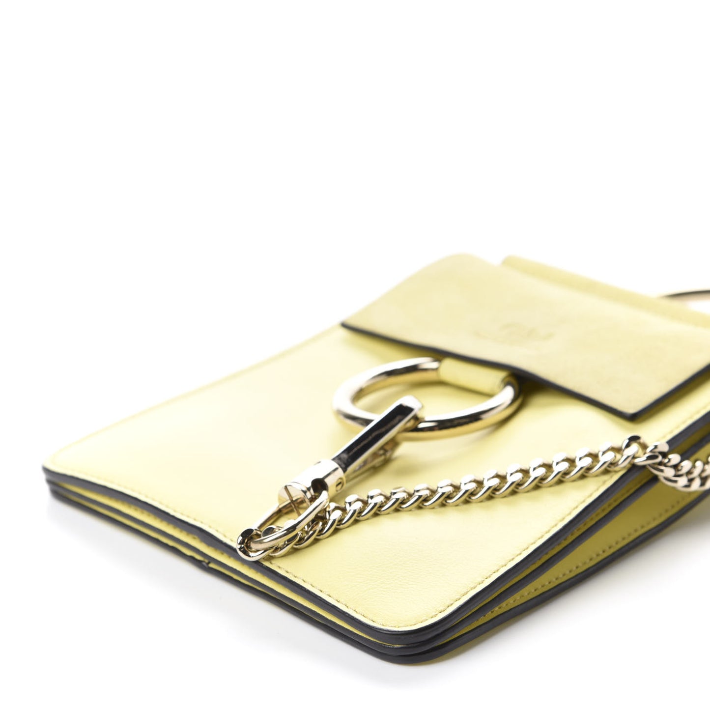 Suede Calfskin Mini Faye Bracelet Bag Lemonade