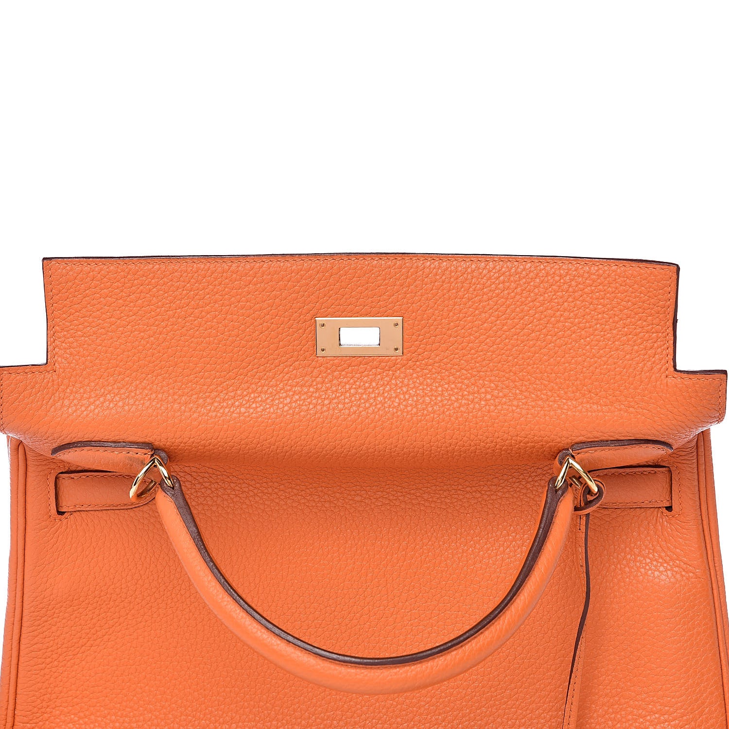 Hermes Taurillon Clemence Kelly Retourne 32 Orange 19 of 33