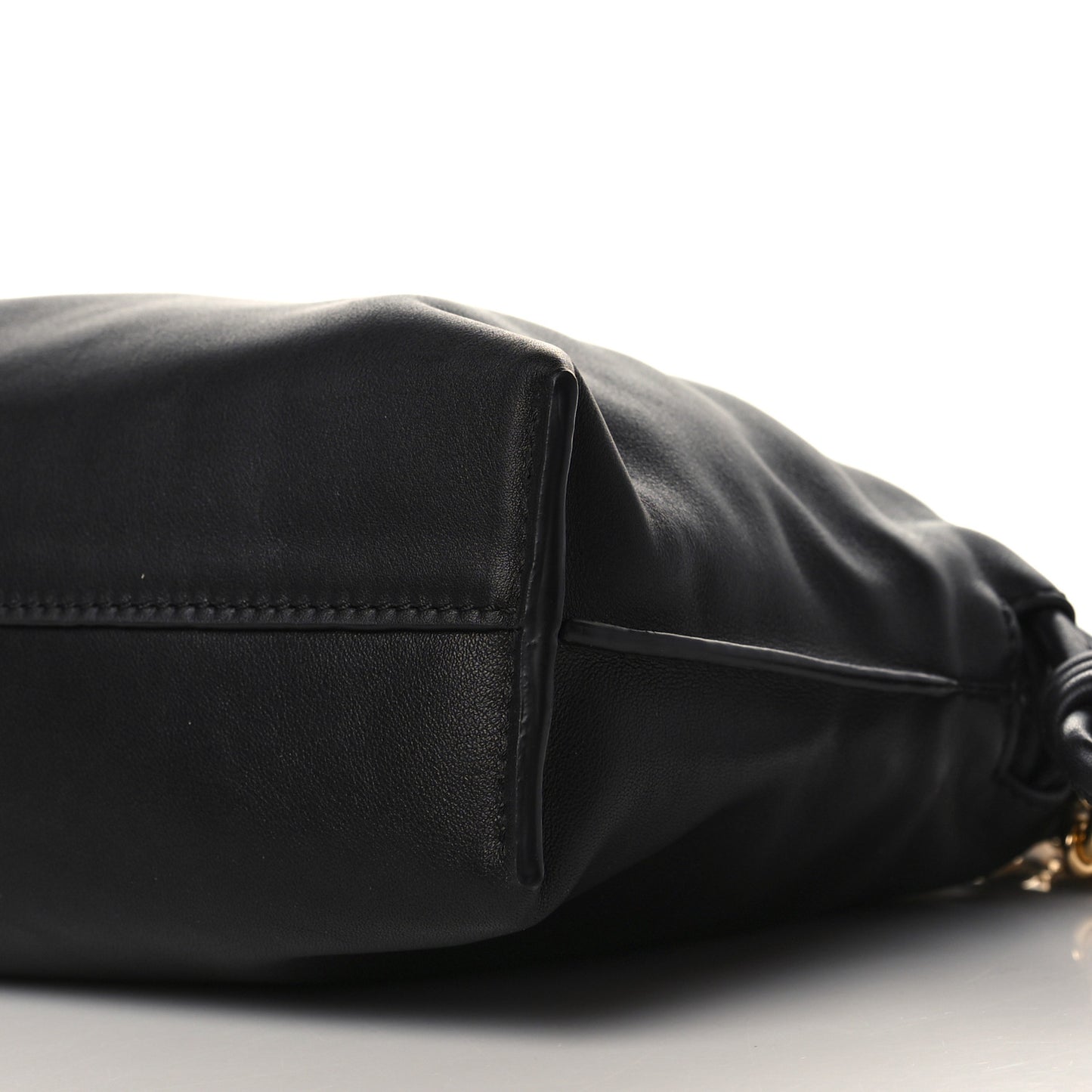 Nappa Calfskin Mini Flamenco Knot Clutch With Chain Black
