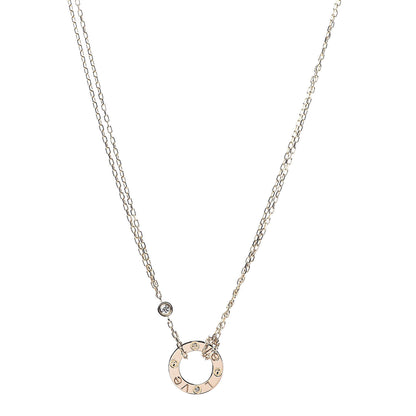Cartier 18K Yellow Gold 2 Diamond LOVE Necklace 1 of 7
