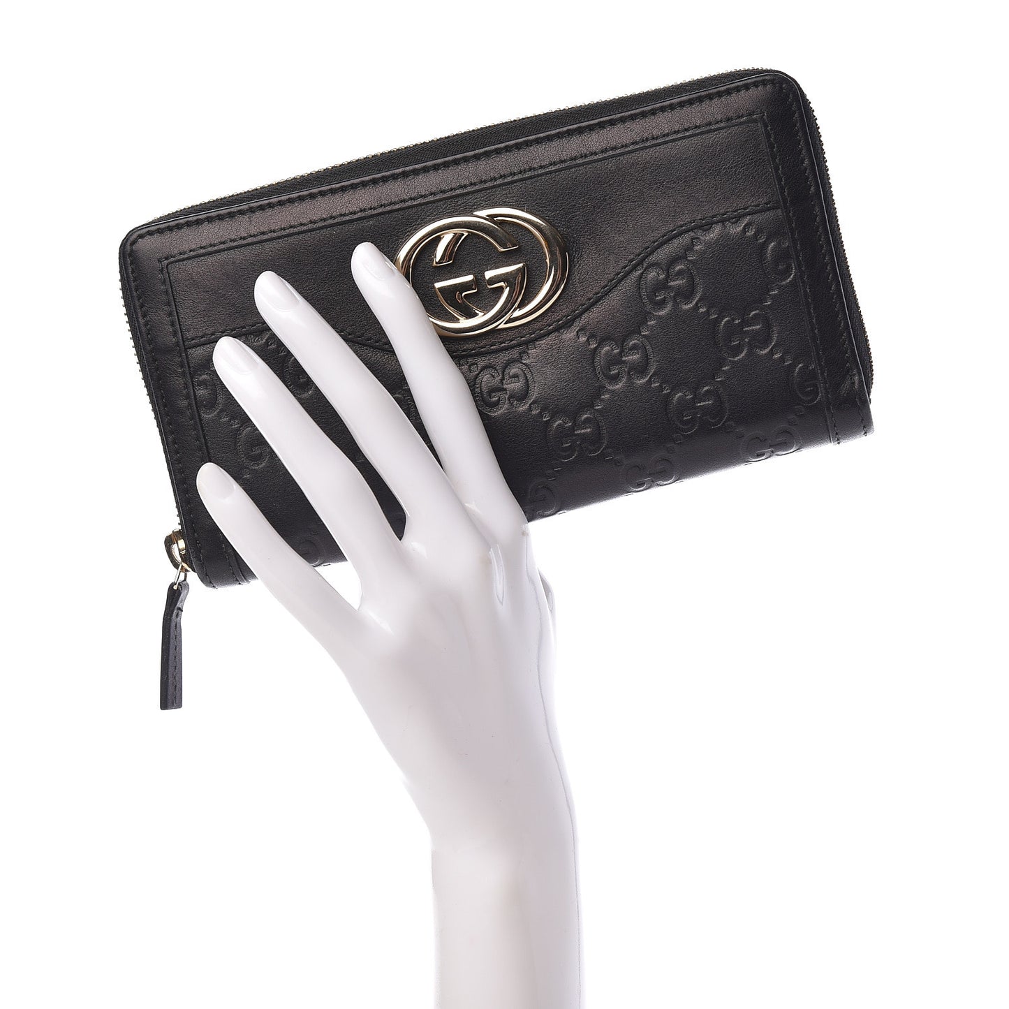 Guccissima Sukey Zip Around Wallet Black