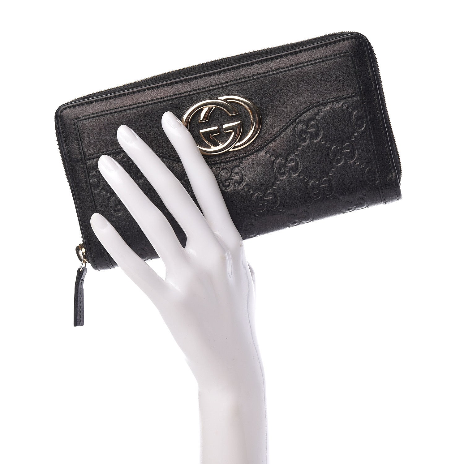 Gucci Guccissima Sukey Zip Around Wallet Black 2 of 11