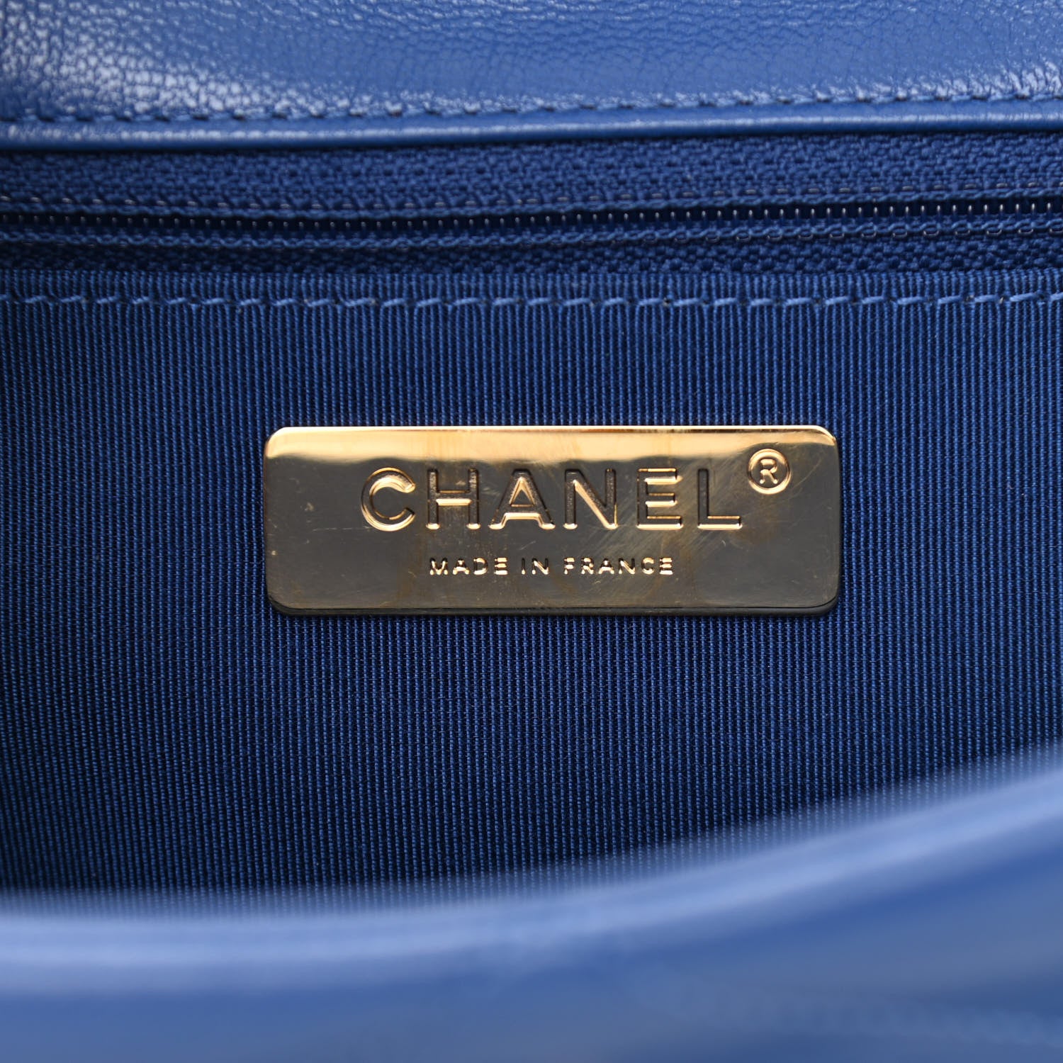 Chanel Goatskin Quilted Large Chanel 19 Flap Dark Blue 6 of 11