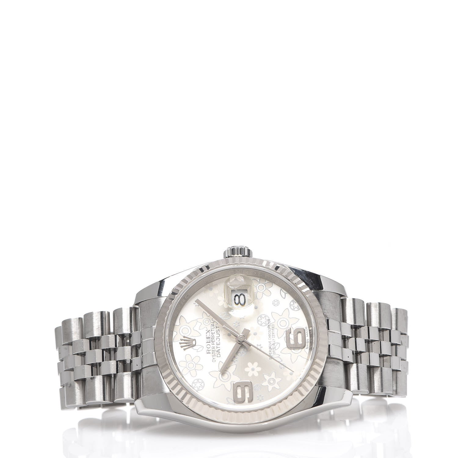 Rolex Stainless Steel 36mm Oyster Perpetual Datejust Watch Silver Flowers 116234 2 of 4