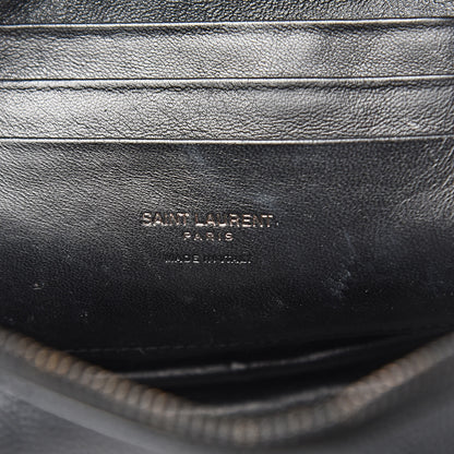 Saint Laurent Grain De Poudre Matelasse Monogram Mini Lou Camera Bag Black 7 of 10