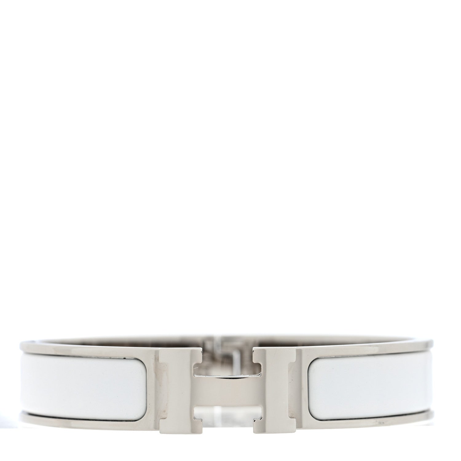 Hermes Enamel Narrow Clic Clac H Bracelet PM White 1 of 4