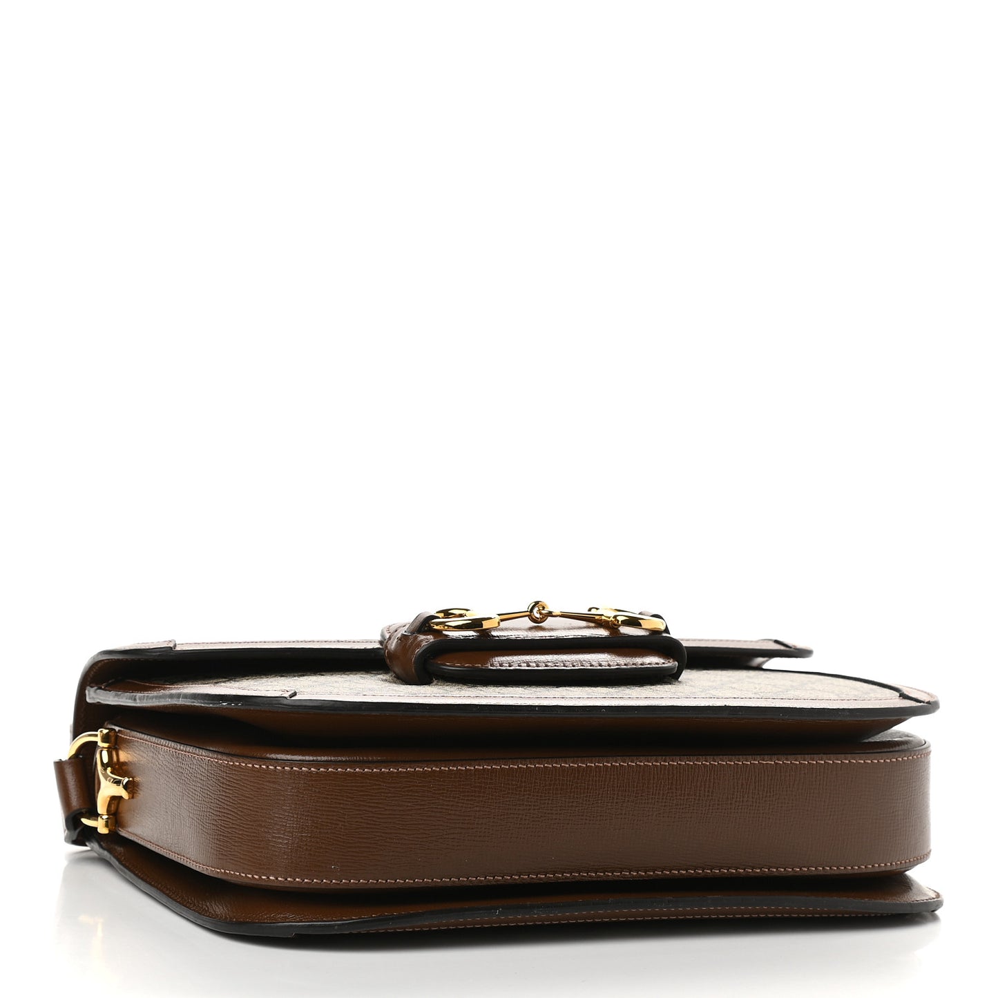GG Supreme Monogram Horsebit 1955 Shoulder Bag Beige Brown Sugar