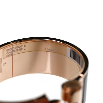 Hermes Enamel Charniere Uni Wide Hinged Bracelet L Black 6 of 7