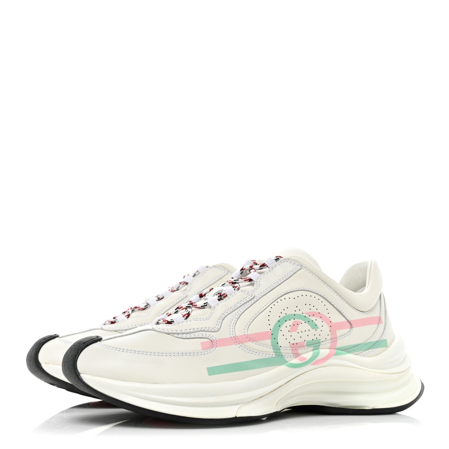 Gucci Ultralight Plutone Calfskin Womens Gucci Run Sneakers 37.5 Great White 3 of 10