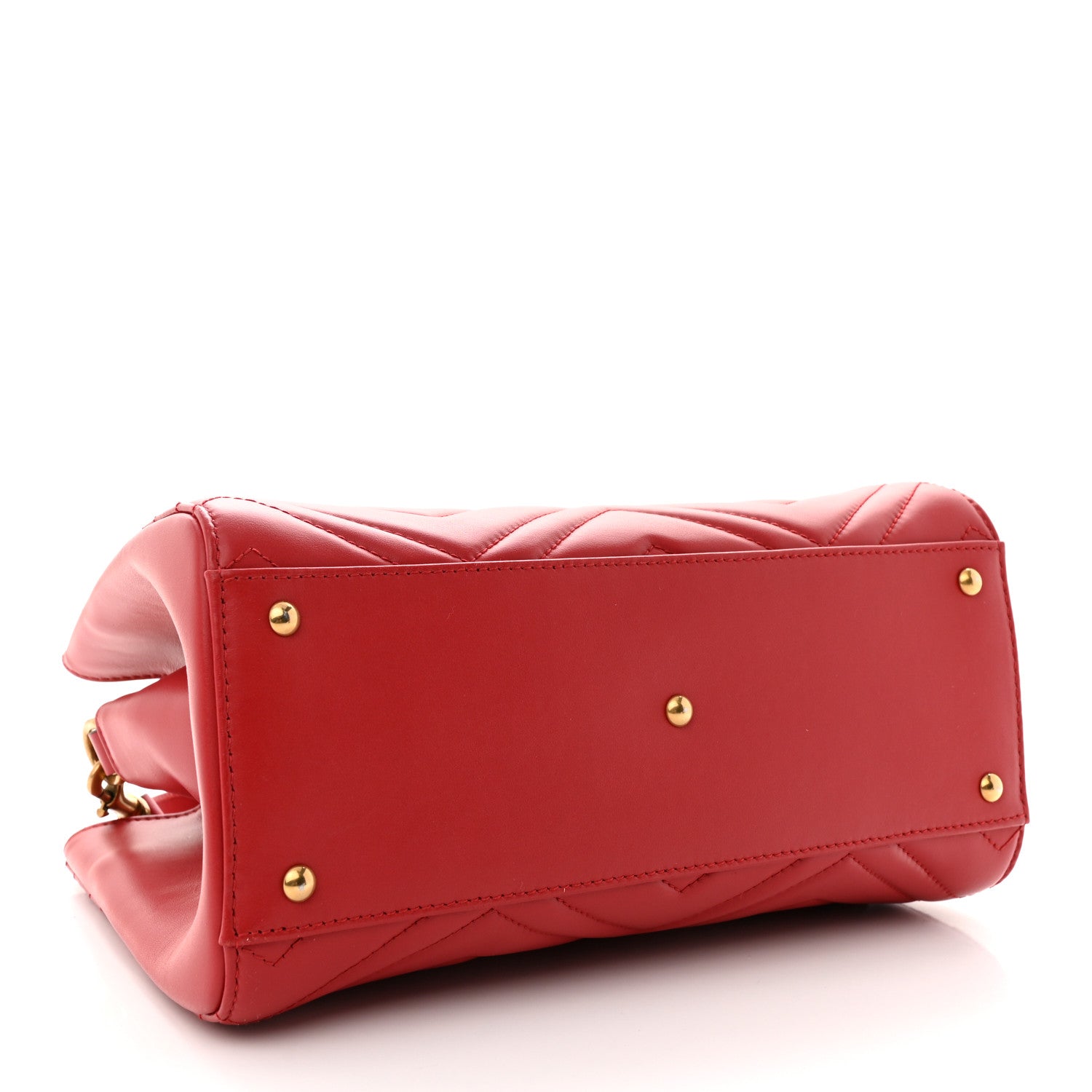 Gucci Calfskin Matelasse Small GG Marmont Tote Hibiscus Red 4 of 11