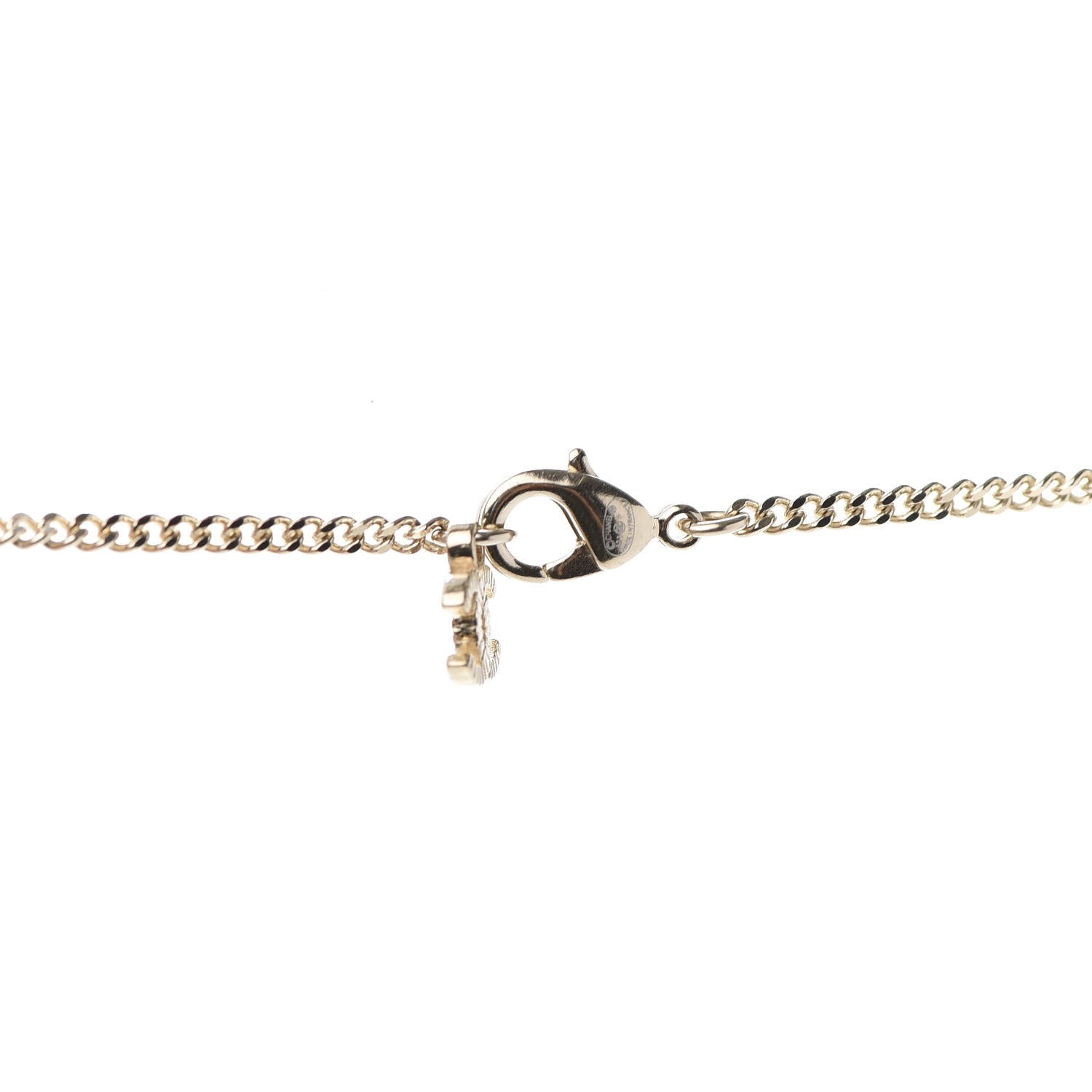 Chanel Crystal CC Drop Logo Necklace Gold 5 of 6