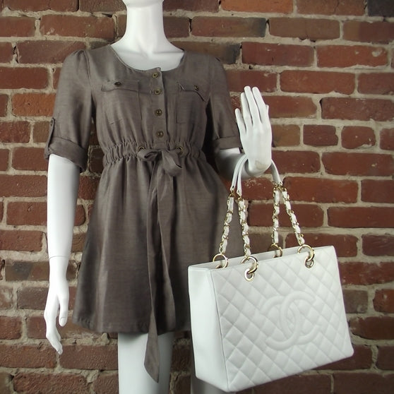 Chanel Caviar Grand Shopping Tote GST White 2 of 8