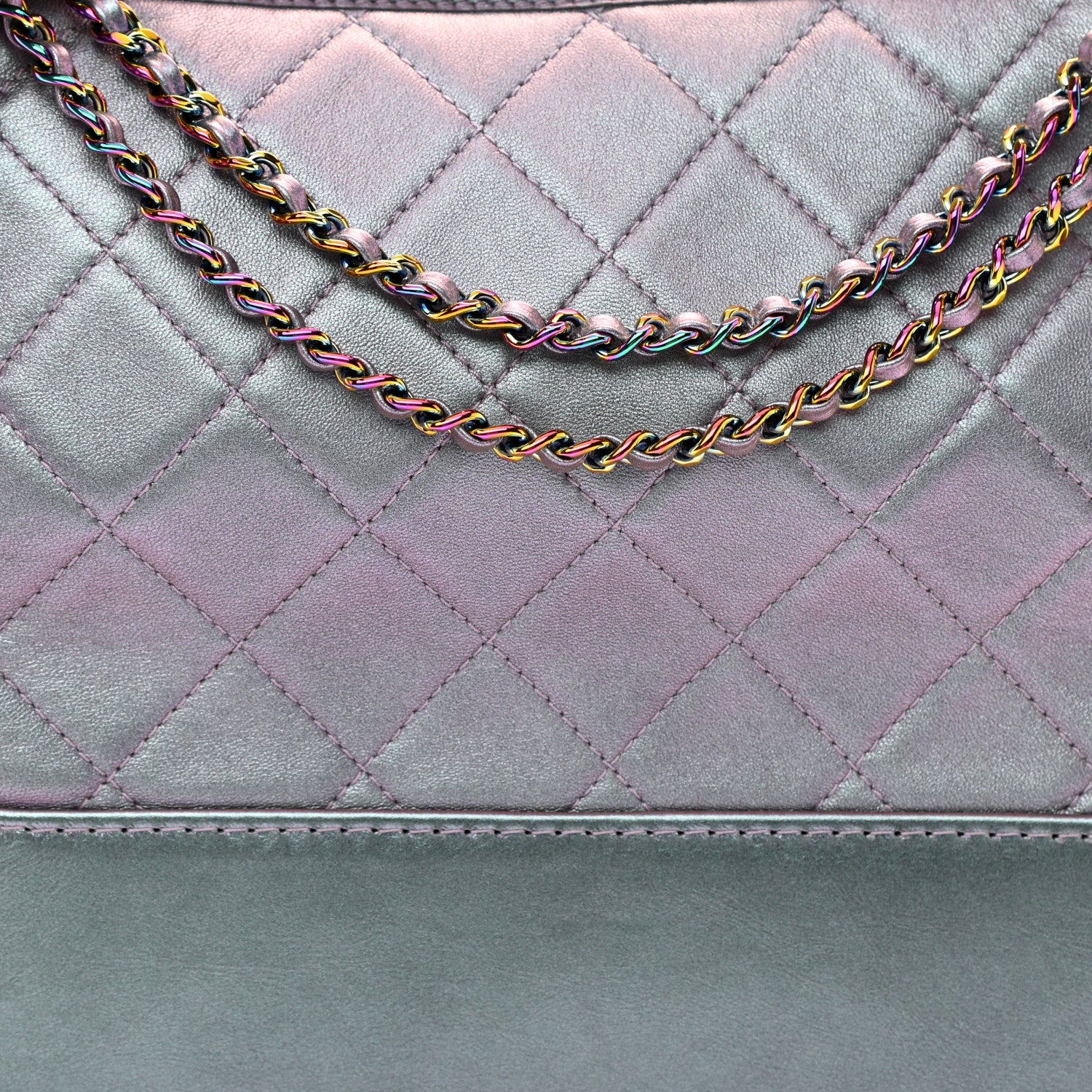 Chanel Iridescent Lambskin Calfskin Quilted Medium Gabrielle Hobo Light Purple 8 of 8