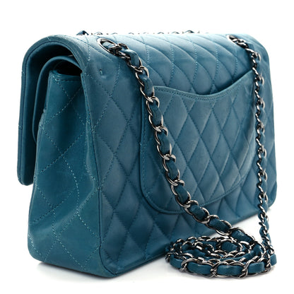 Chanel Lambskin Quilted Medium Double Flap Turquoise 4 of 23
