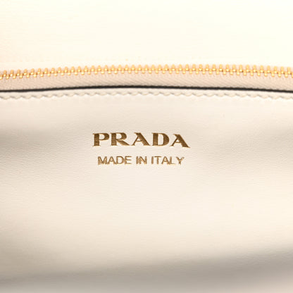 Prada City Calfskin Saffiano Cahier Top Handle Bag White Black 6 of 11