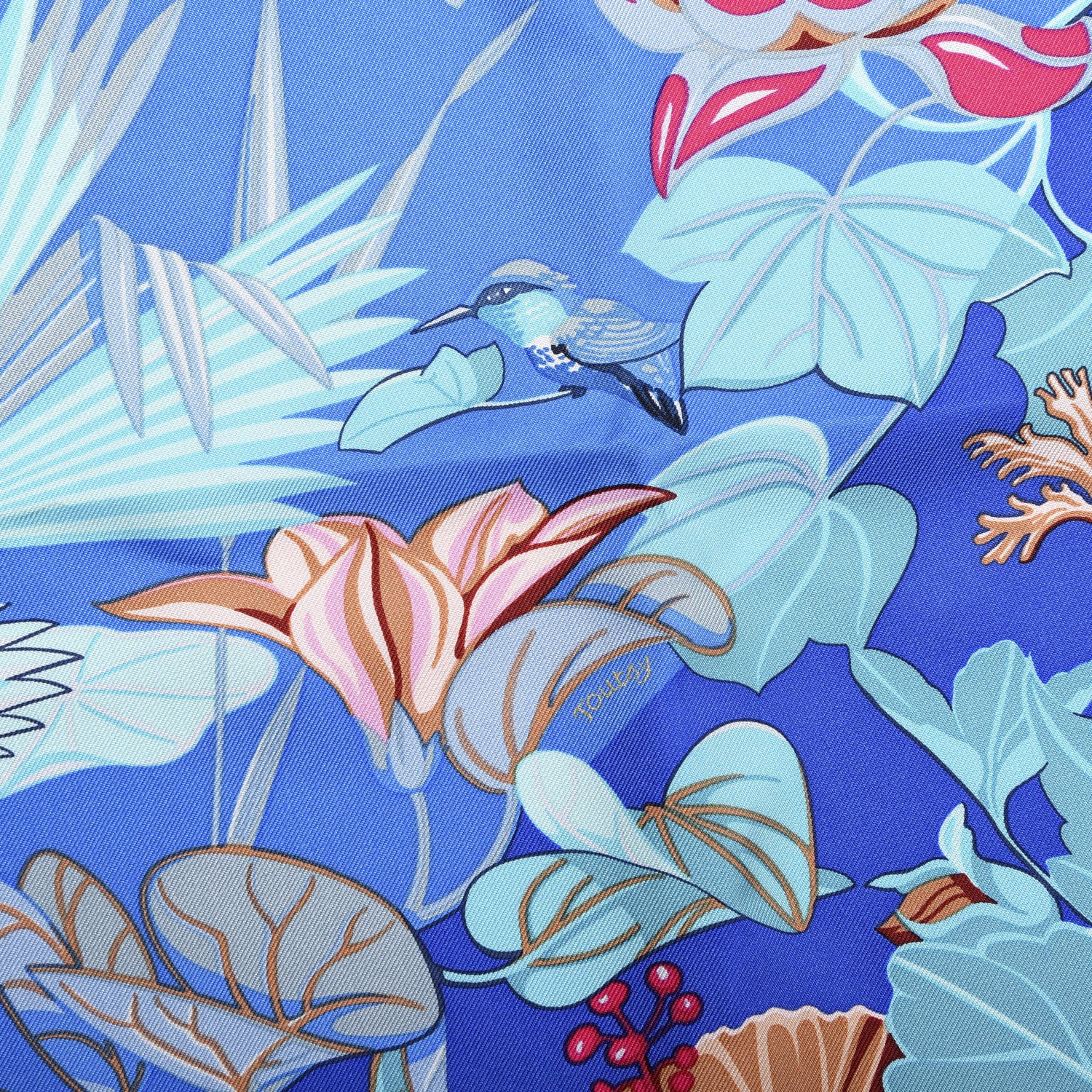 Hermes Silk Tatouage Flamingo Party Scarf 90 3 of 5