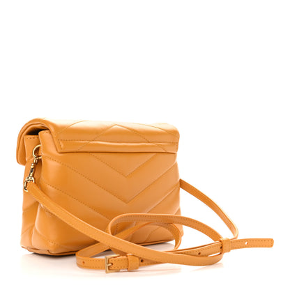 Saint Laurent Calfskin Y Quilted Monogram Toy Loulou Crossbody Bag Cheddar 3 of 9