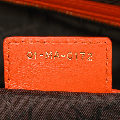 Christian Dior Lambskin Cannage Large Lady Dior Orange 7 of 12