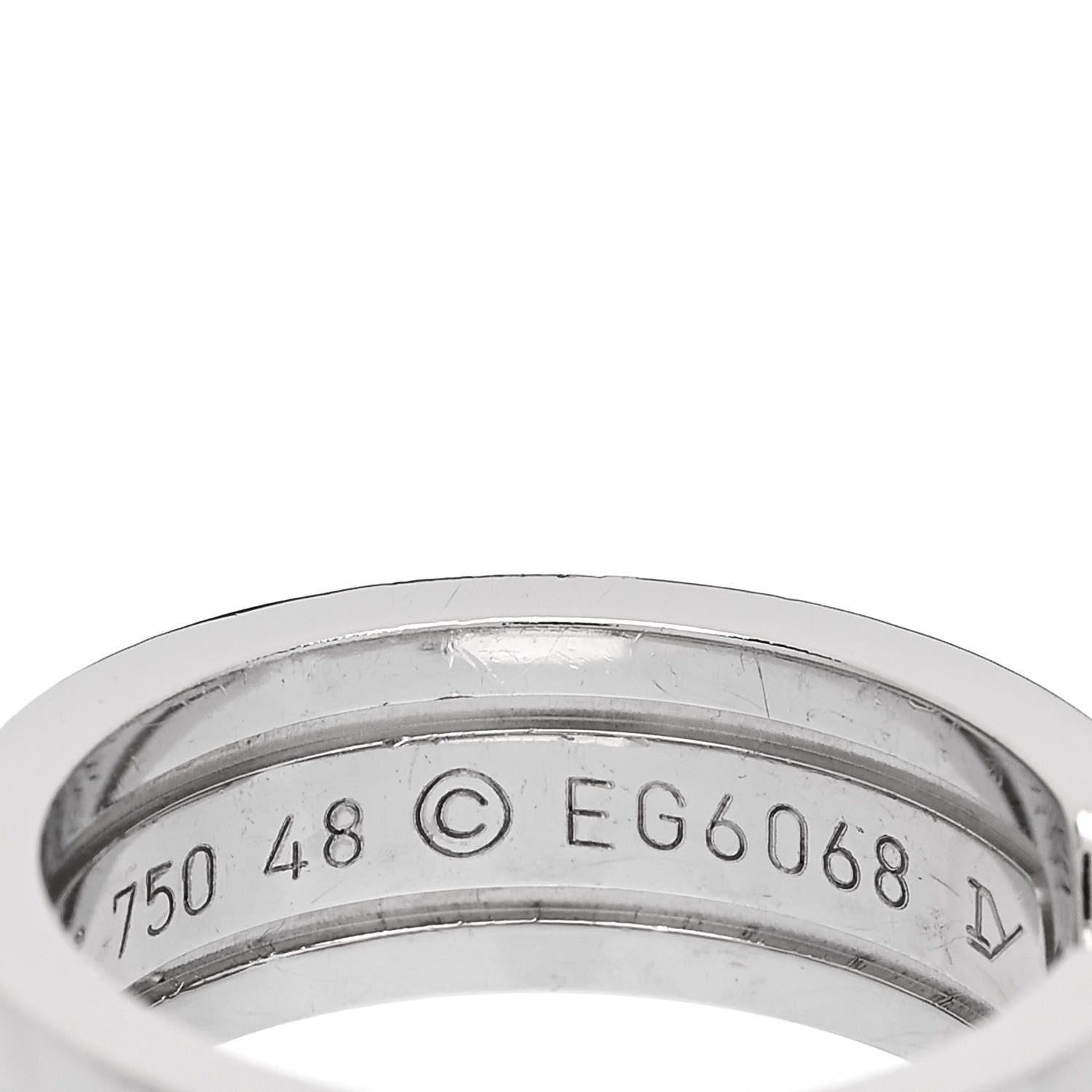 Cartier 18K White Gold 6.5mm C De Cartier Ring 48 4.5 5 of 6