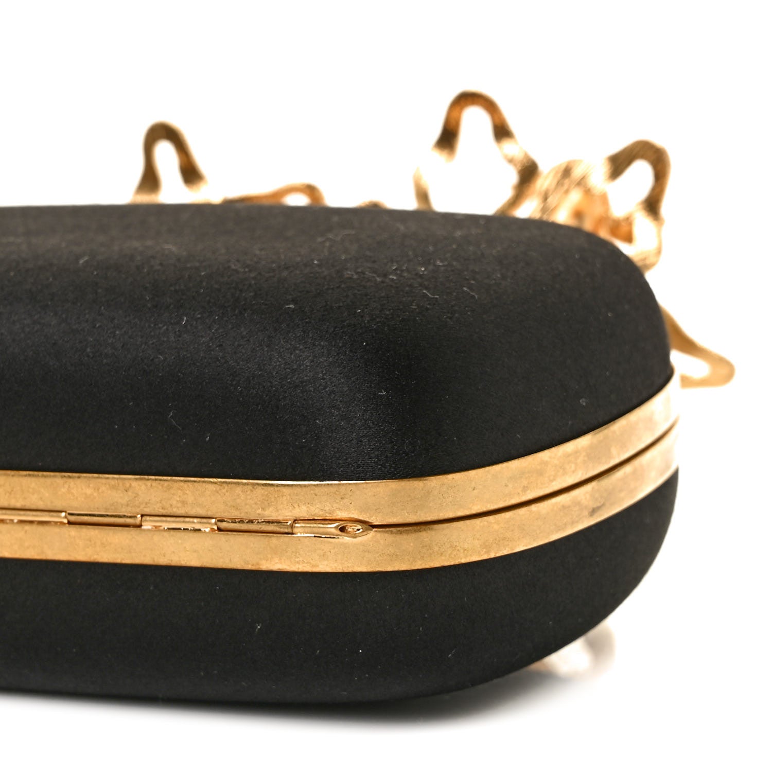 Alexander McQueen Satin Salamander Knuckle Box Clutch Black 7 of 11
