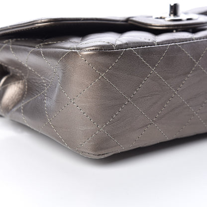 Chanel Iridescent Calfskin Quilted Mini Rectangular Flap Dark Silver 8 of 13