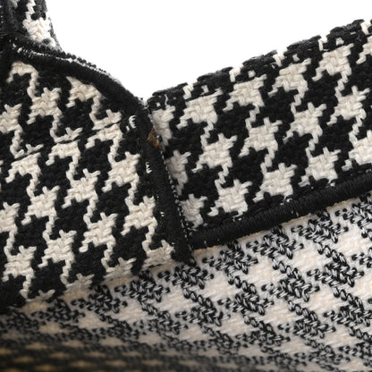Christian Dior Canvas Houndstooth Embroidered Medium Book  Black White 12 of 14