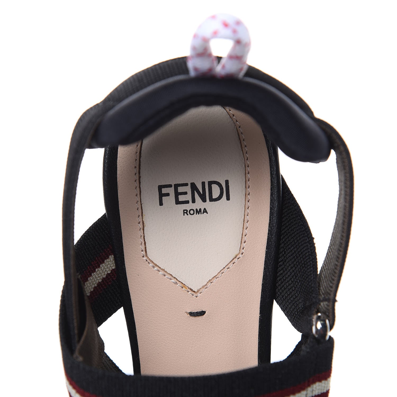 Fendi Technical Mesh FF Colibri 85mm Slingback Pumps 36 Tobacco Moro Bordeaux Black Military 7 of 8