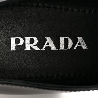 Prada Spazzolato Metal Triangle Logo 50mm Loafers 40 Black 7 of 12
