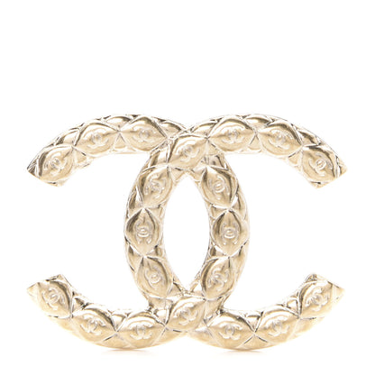 Chanel Metal CC Diamond Quilted Brooch Light Gold 1 of 5