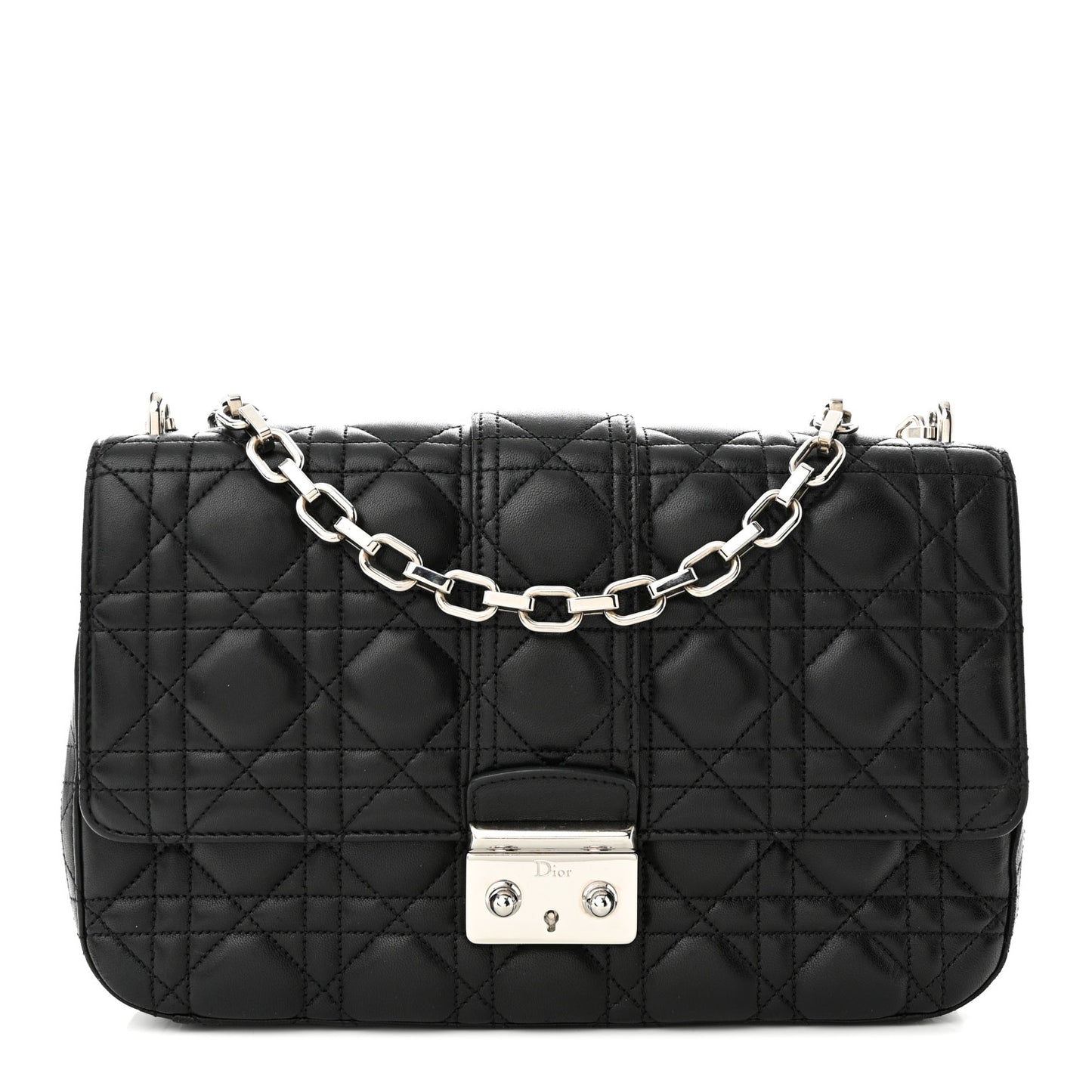 Lambskin Cannage Medium Miss Dior Flap Black