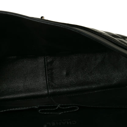 Chanel Striated Patent Quilted Jumbo Double Flap Dark Gray 4 of 8