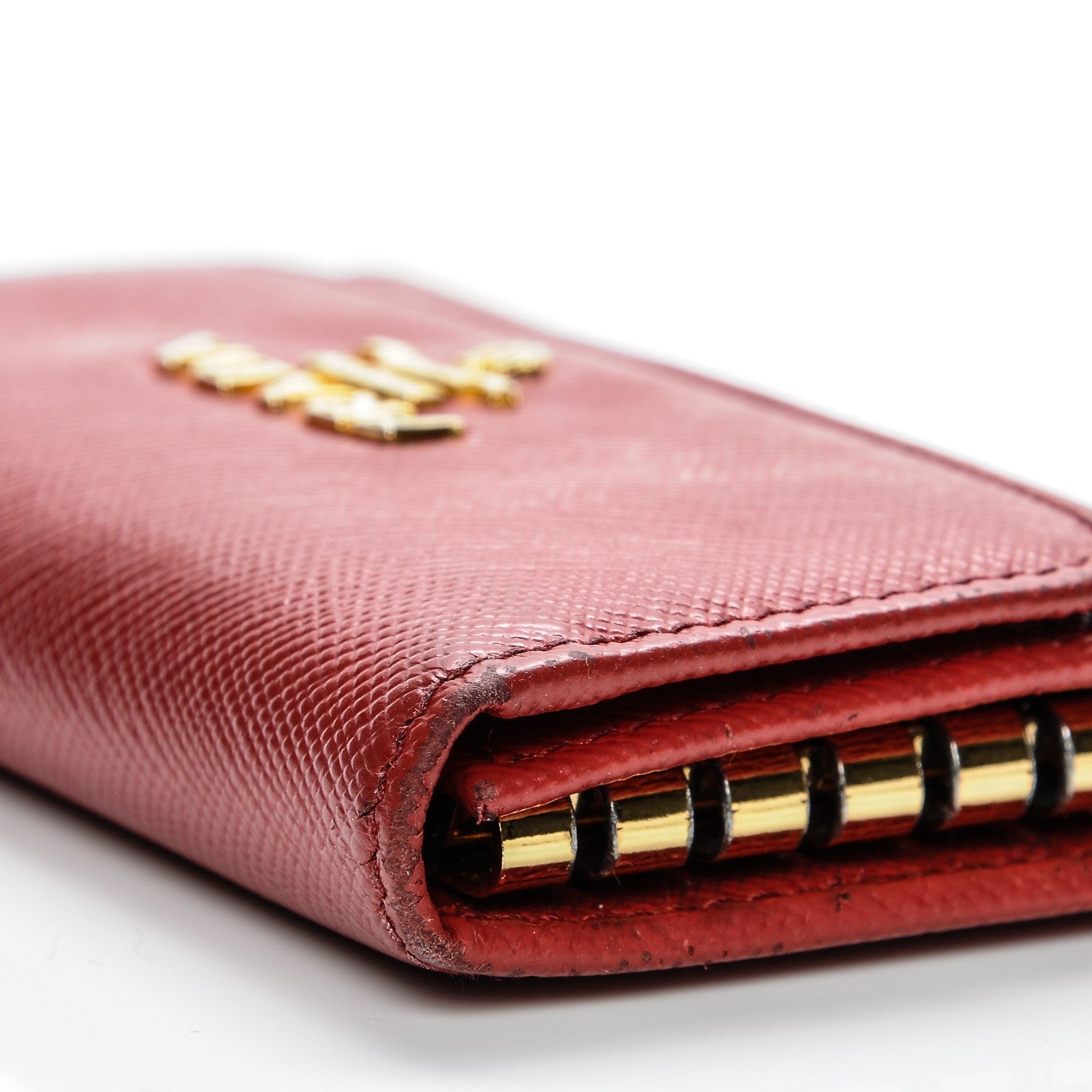 Prada Saffiano Metal 6 Key Holder Fuoco 7 of 8