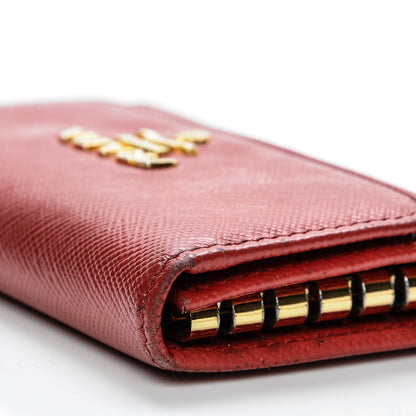 Prada Saffiano Metal 6 Key Holder Fuoco 7 of 8