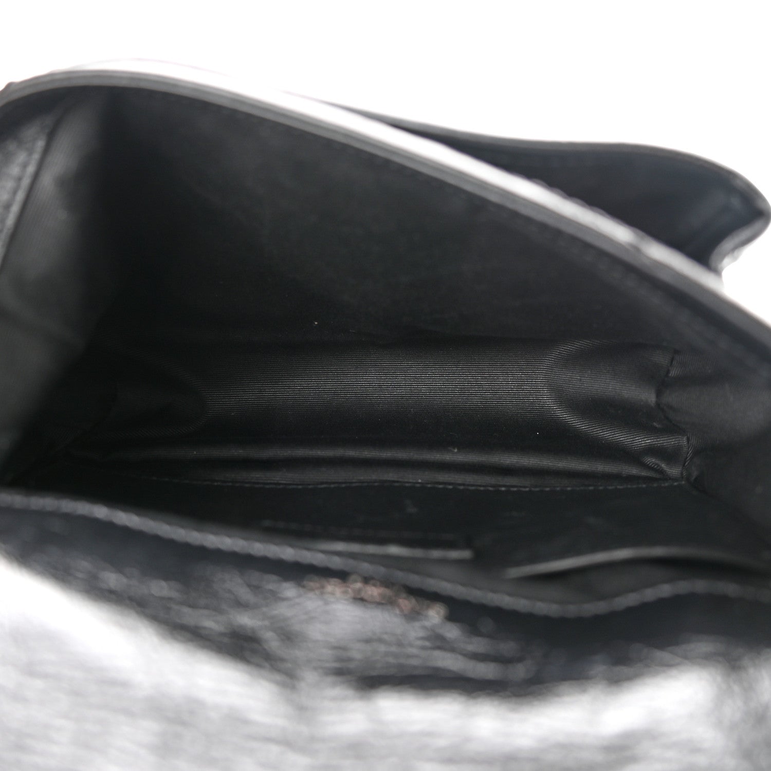Saint Laurent Crinkled Calfskin Matelasse Monogram Baby Niki Chain Satchel Black 5 of 11