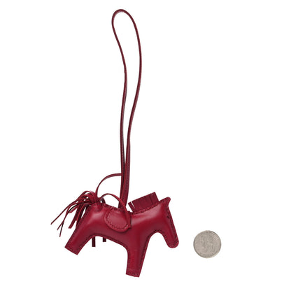 Hermes Milo Lambskin Grigri Rodeo Horse Bag Charm PM Rubis 2 of 4