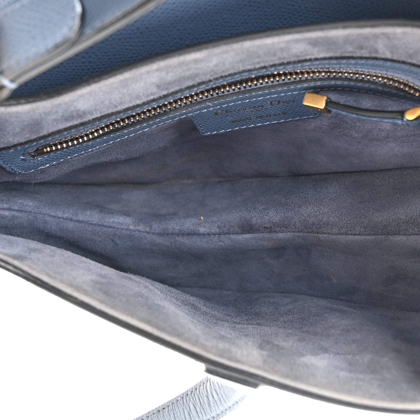 Grained Calfskin Saddle Bag Denim Blue