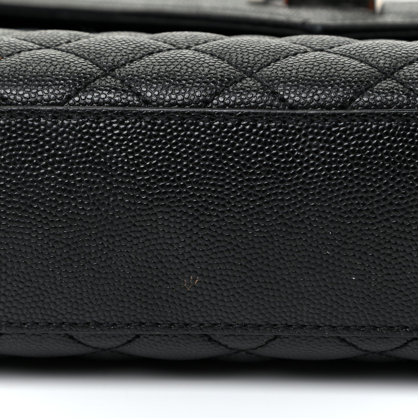 Grain De Poudre Textured Mixed Matelasse Large Triquilt Monogram Satchel Black