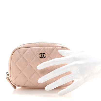 Chanel Caviar Quilted Small Curvy Pouch Cosmetic Case Light Pink 2 of 8