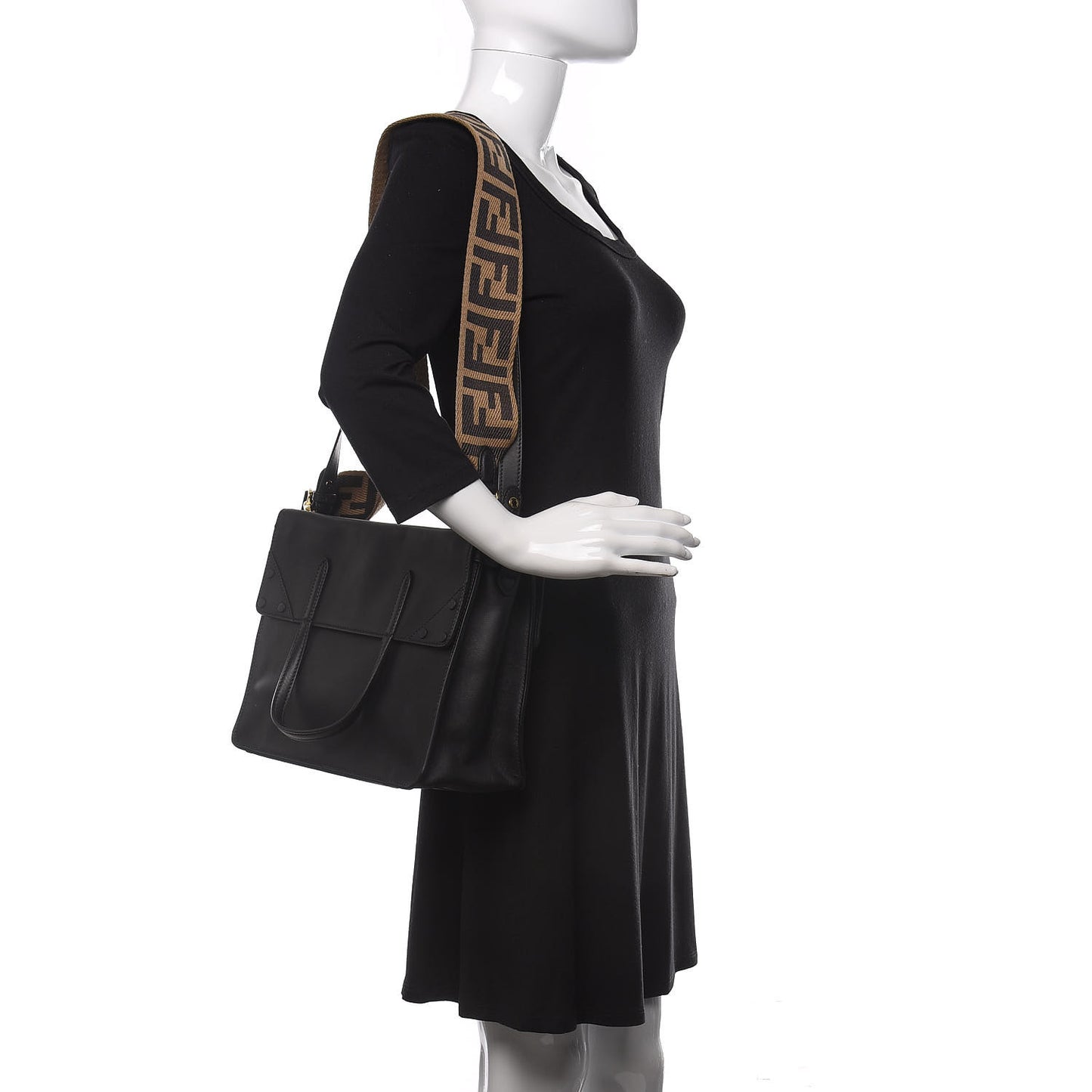 Vitello Grace Matte Large Flip Tote Black