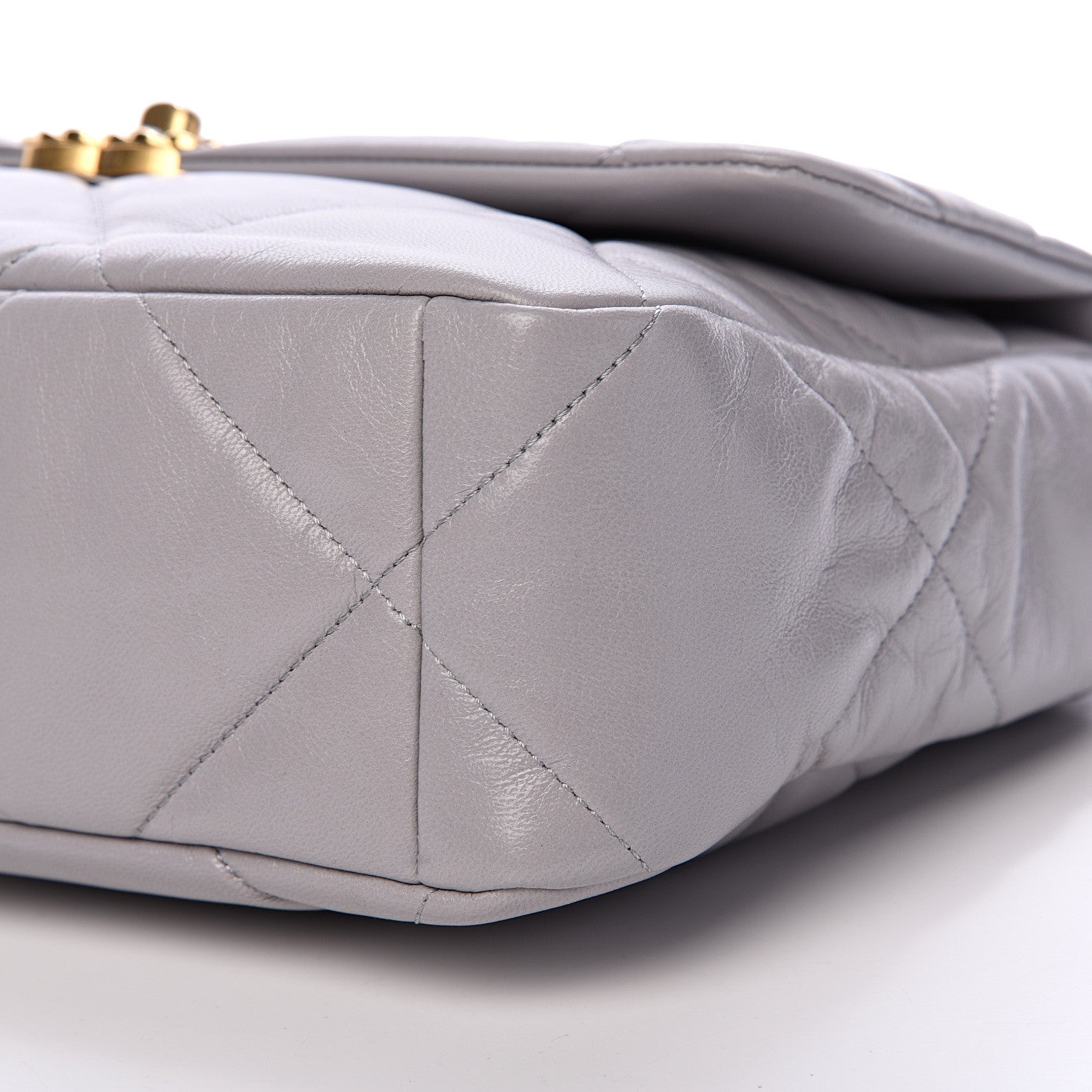 Chanel Goatskin Quilted Large 19 Flap Grey 9 of 10