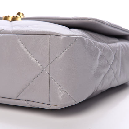 Chanel Goatskin Quilted Large 19 Flap Grey 9 of 10