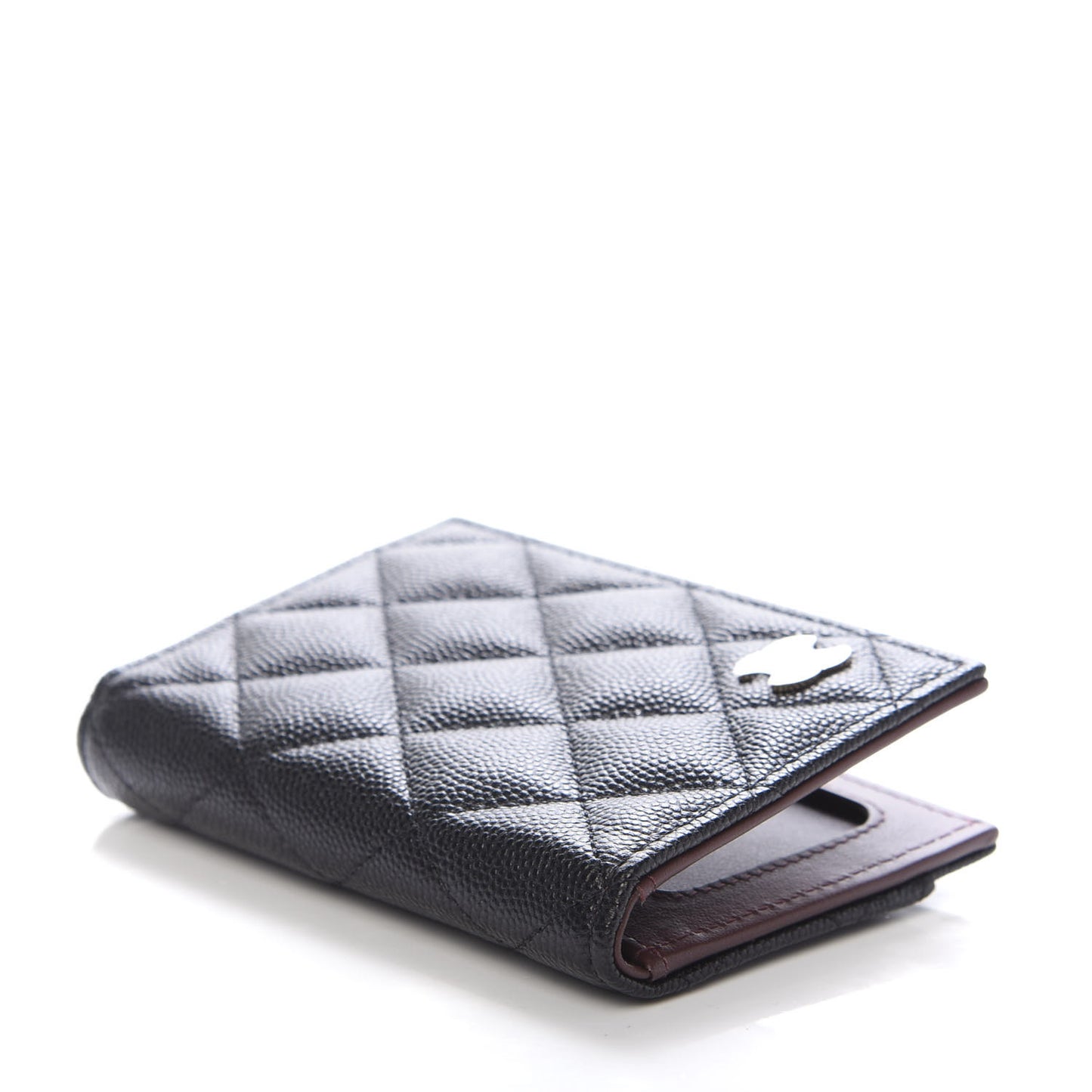 Caviar Quilted Card Holder Wallet Black