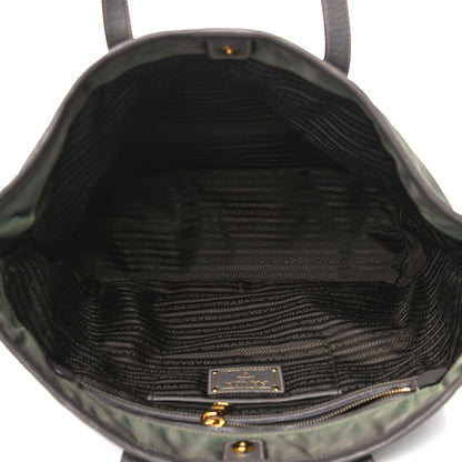Prada Tessuto Nylon Logo Tote Green 5 of 16