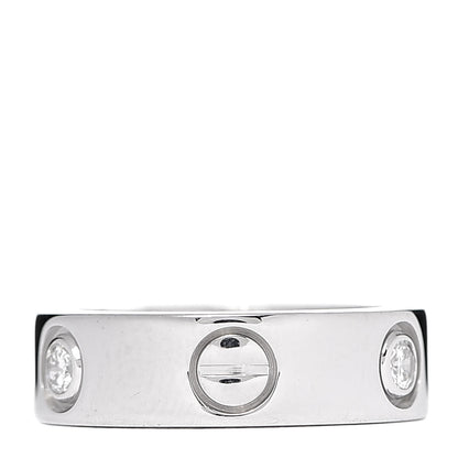 Cartier 18K White Gold 3 Diamond 5.5mm LOVE Ring 48 4.5 3 of 6