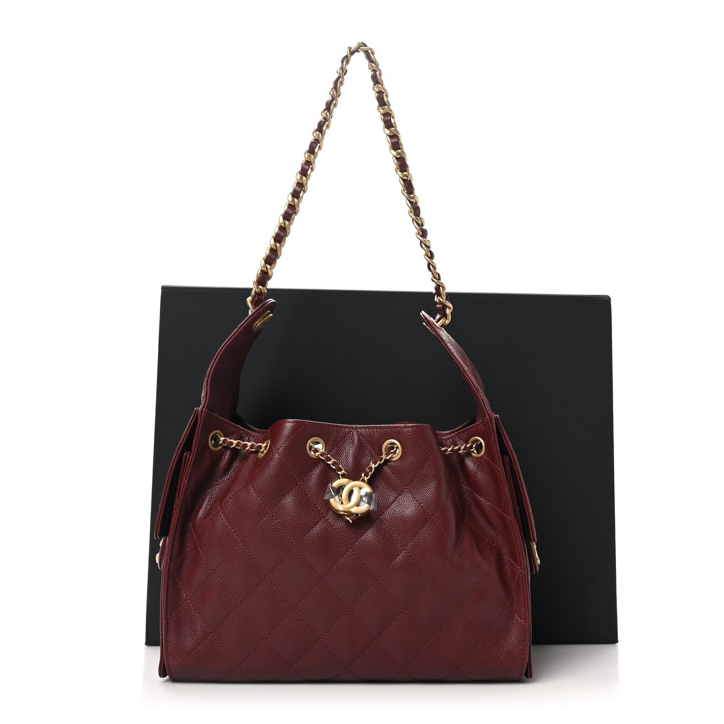 Caviar Quilted Small Chanel 25 Handbag Burgundy